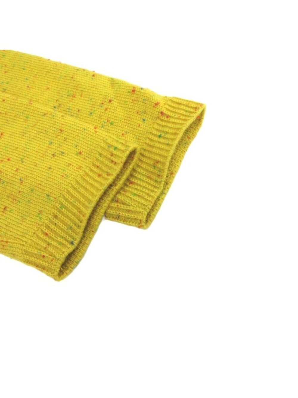 Saint Laurent Vintage Long Dress Knit Long Sleeve Nep Turtleneck Yellow MG M - Picture 5 of 6